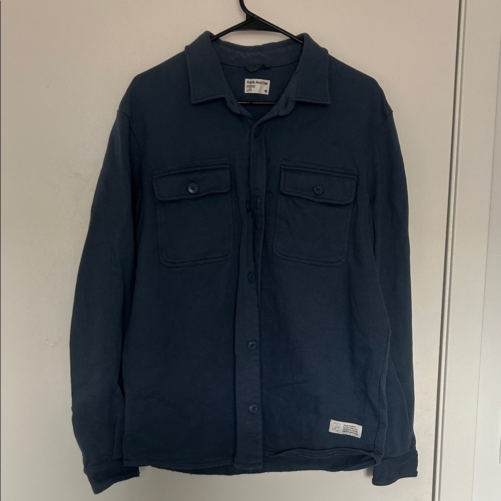 Frank & Oak Dark Blue Lightweight Shirt Jacket